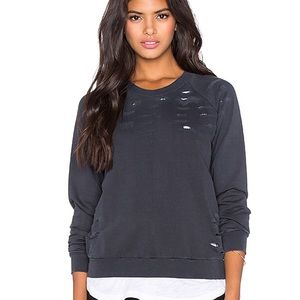 Distressed layered Monrow sweatshirt